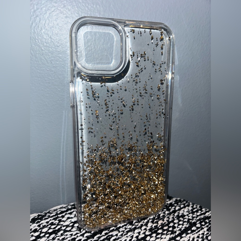 gold sparkle phone case
